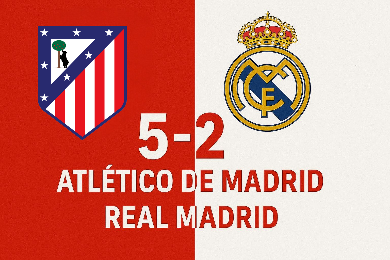 El Atlético de Madrid Domina El Derbi: 5-2 Sobre Real Madrid